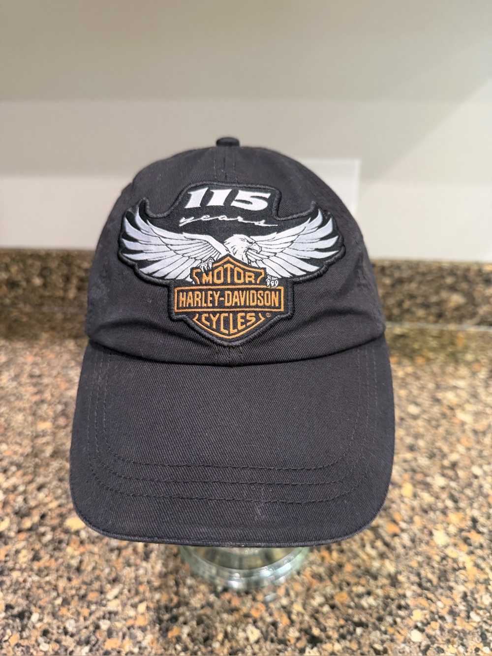 Harley-Davidson Black Cap with 115 Years Winged Patch